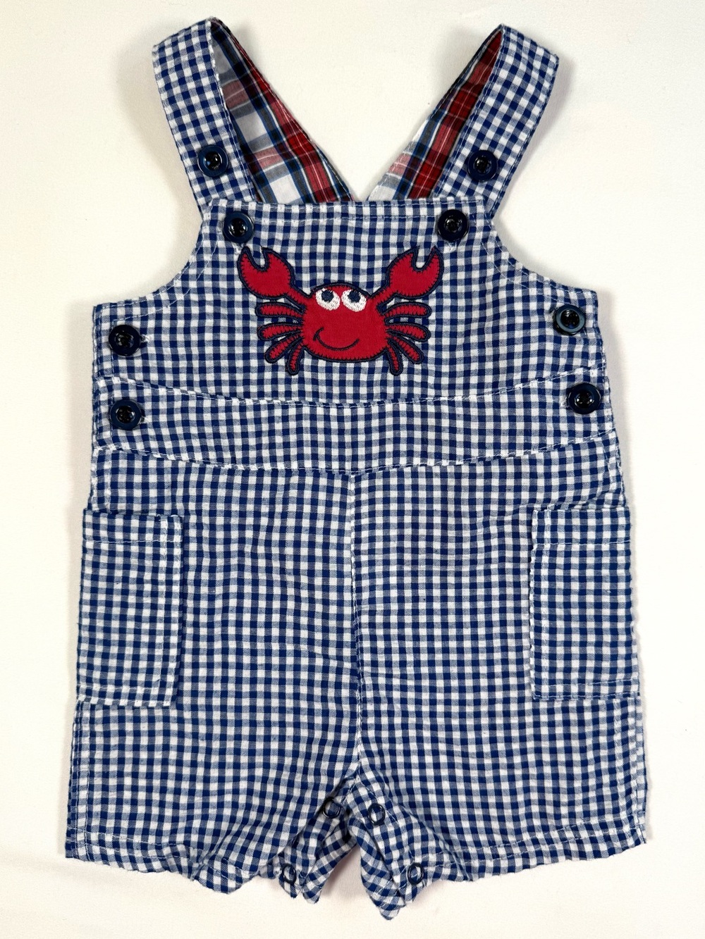 NURSERY RHYME Crab‎ Gingham Shortall 3m Coastal Nautical Preppy Summer Beach
